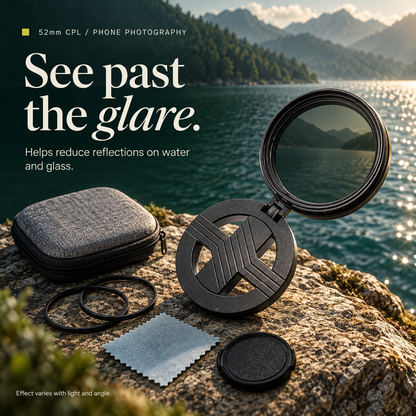 52mm Magnetic Phone Camera Filter Kit with Foldable Mount - 13 Filter Styles