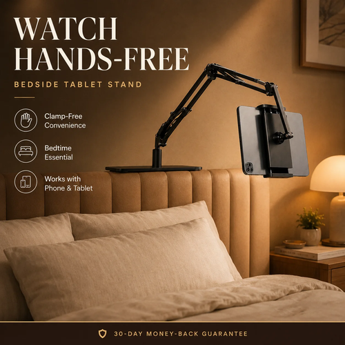 Hidden Bedside Retractable Phone & Tablet Holder
