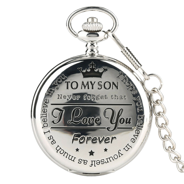 Engraved Quartz Pocket Watch