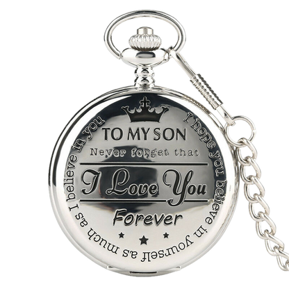 Engraved Quartz Pocket Watch