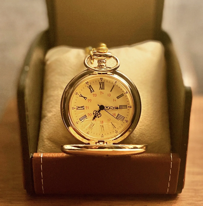 Engraved Quartz Pocket Watch