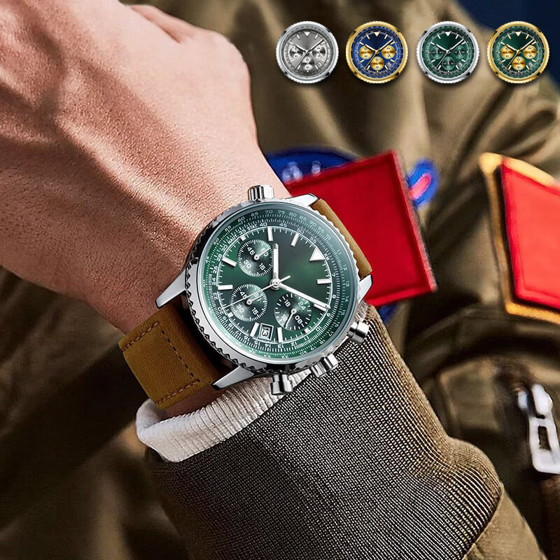 （ ） Men's Multifunction Chronograph Waterproof Date Analog Quartz Watch