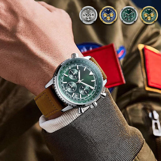 （ ） Men's Multifunction Chronograph Waterproof Date Analog Quartz Watch