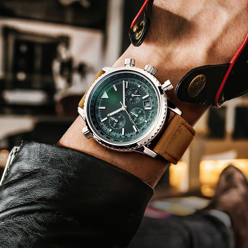 （ ） Men's Multifunction Chronograph Waterproof Date Analog Quartz Watch