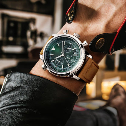 （ ） Men's Multifunction Chronograph Waterproof Date Analog Quartz Watch
