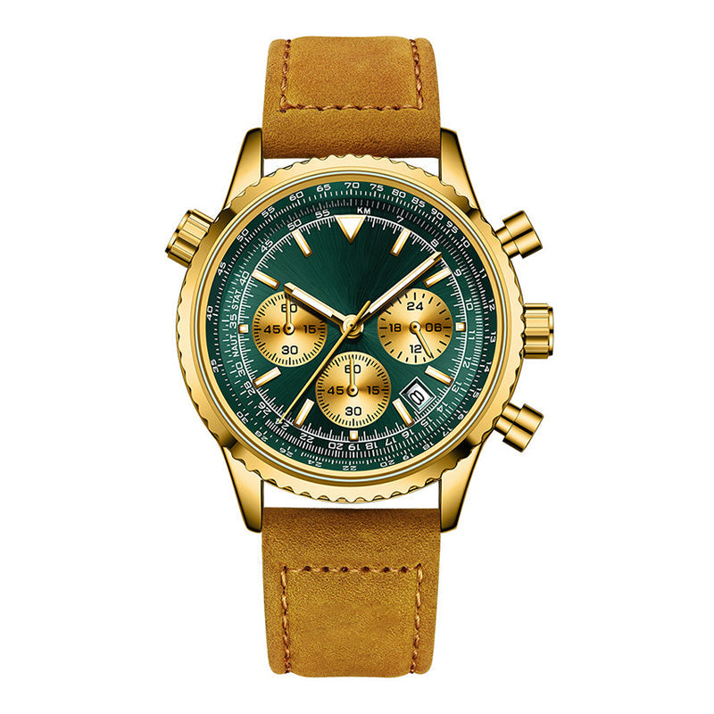 （ ） Men's Multifunction Chronograph Waterproof Date Analog Quartz Watch