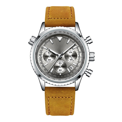 （ ） Men's Multifunction Chronograph Waterproof Date Analog Quartz Watch