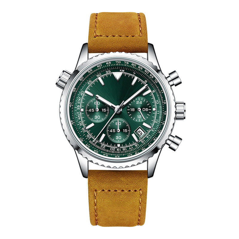 （ ） Men's Multifunction Chronograph Waterproof Date Analog Quartz Watch