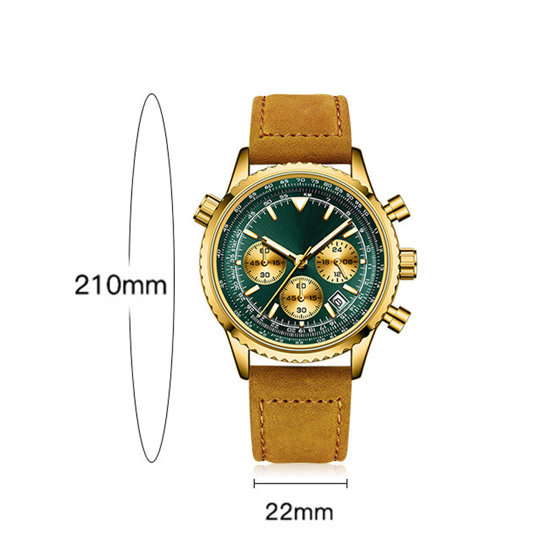 （ ） Men's Multifunction Chronograph Waterproof Date Analog Quartz Watch