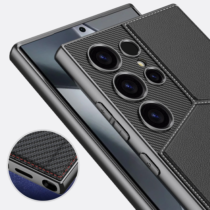 Slim Synthetic Leather Magnetic Case for compatible device S23/ S24 Ultra