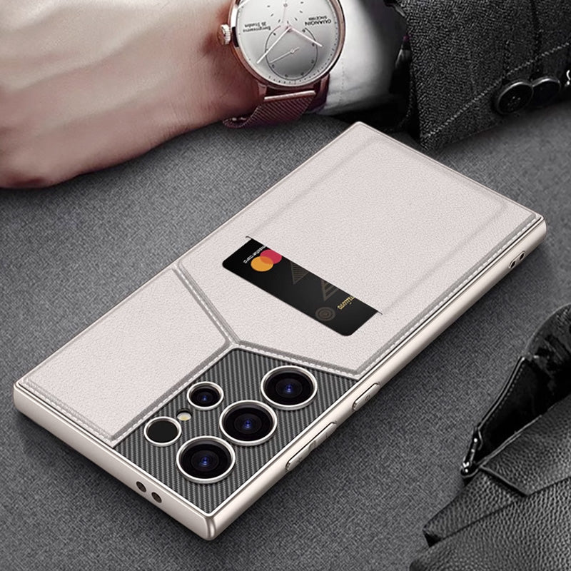 Slim Synthetic Leather Magnetic Case for compatible device S23/ S24 Ultra