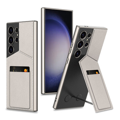 Slim Synthetic Leather Magnetic Case for compatible device S23/ S24 Ultra