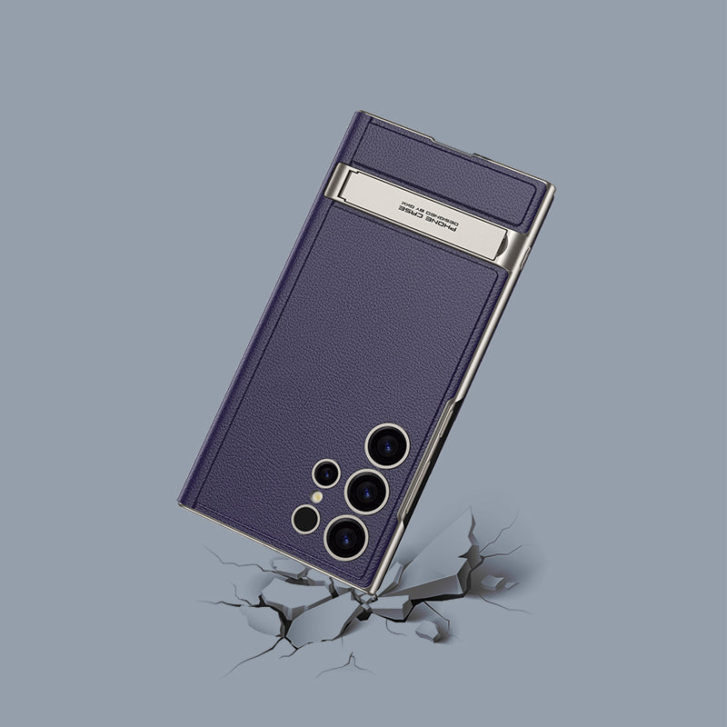 Folding Stand Phone Case with Card Holder for compatible device S24Ultra