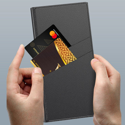 Folding Stand Phone Case with Card Holder for compatible device S24Ultra