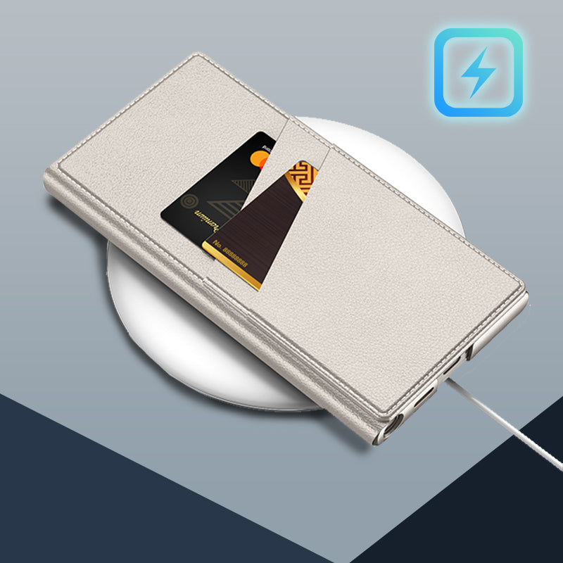Folding Stand Phone Case with Card Holder for compatible device S24Ultra
