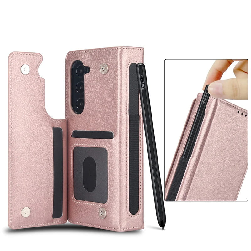 Multifunctional Leather Case for compatible device Z Fold 3/4/5