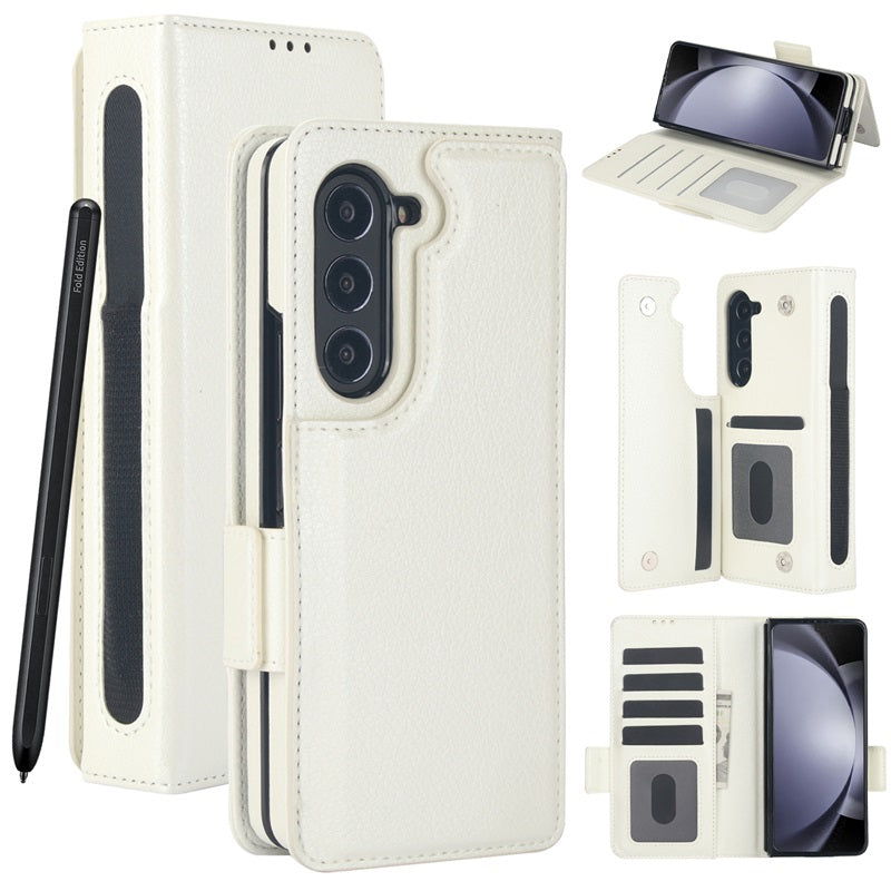 Multifunctional Leather Case for compatible device Z Fold 3/4/5