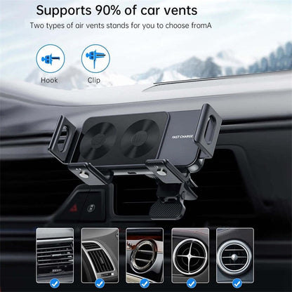Dual Coil Wireless Car Charger Phone Mount