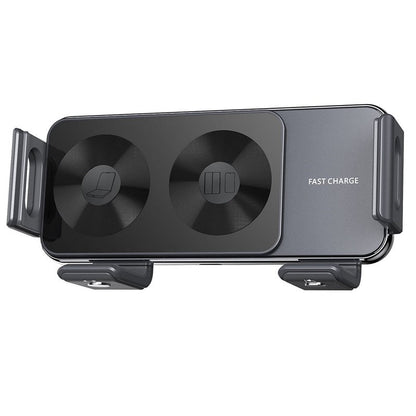 Dual Coil Wireless Car Charger Phone Mount