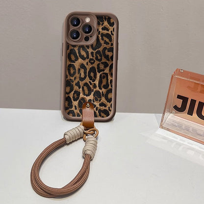 Leopard Print compatible device Case with Lanyard