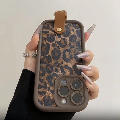 Leopard Print compatible device Case with Lanyard