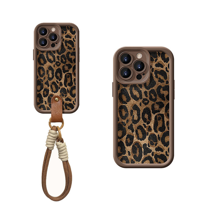 Leopard Print compatible device Case with Lanyard