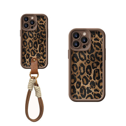 Leopard Print compatible device Case with Lanyard