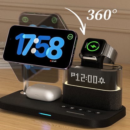 3-in-1 Wireless Charging Station with Alarm Clock
