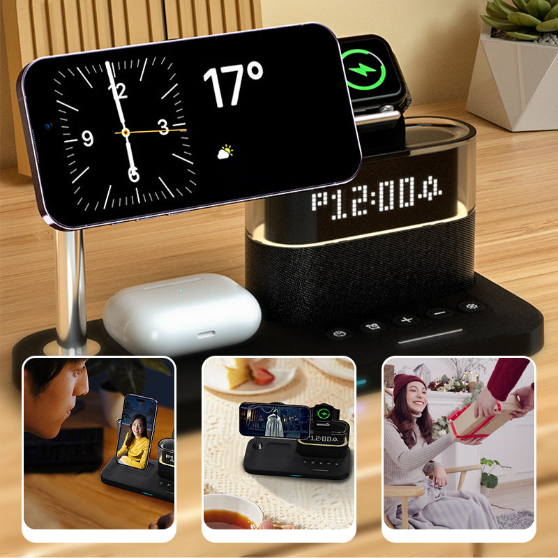3-in-1 Wireless Charging Station with Alarm Clock