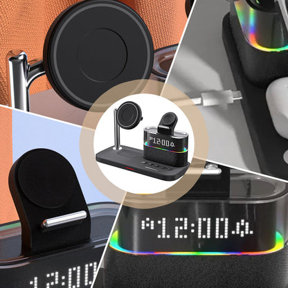 3-in-1 Wireless Charging Station with Alarm Clock