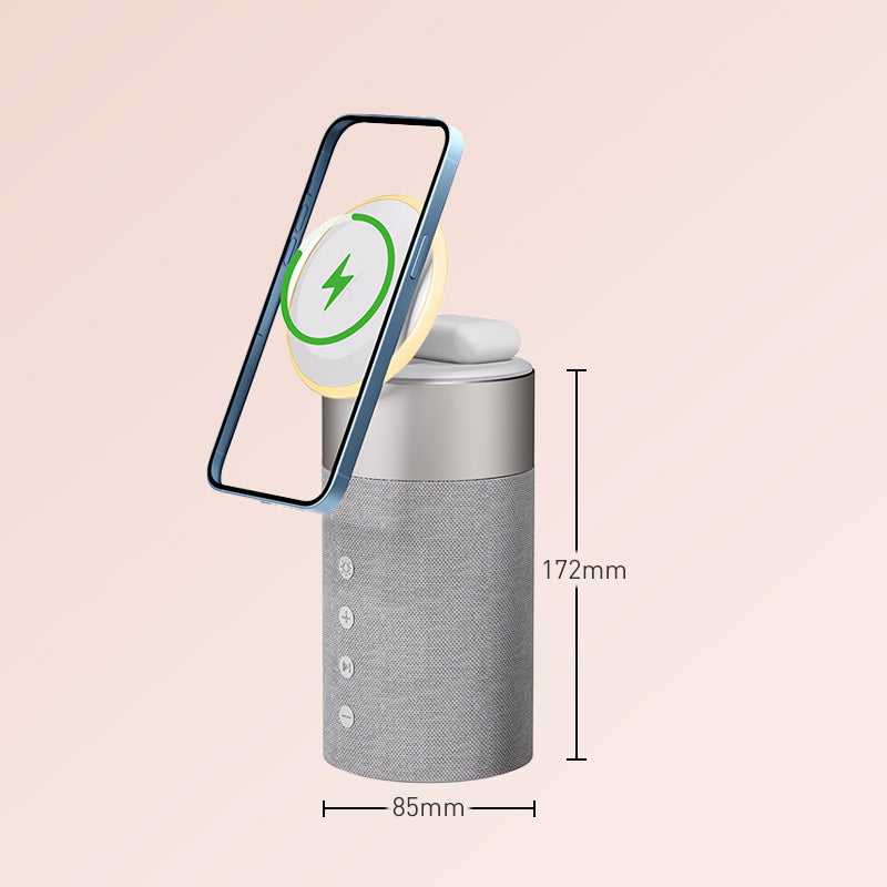 Multifunctional Magnetic Wireless Charger with Bluetooth Speaker