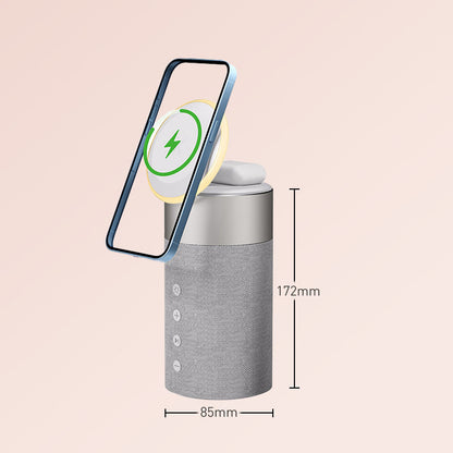 Multifunctional Magnetic Wireless Charger with Bluetooth Speaker