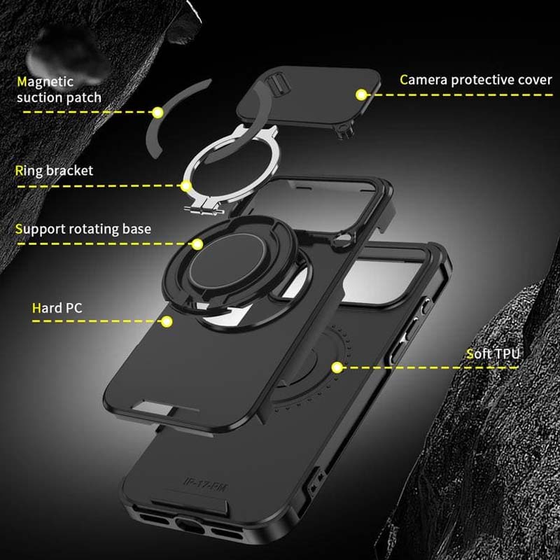 Magnetic Phone Case with Ring Stand For compatible device