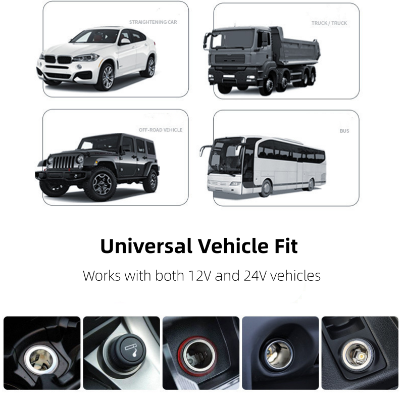 7-in-1 Retractable Car Charger with Voltage Display